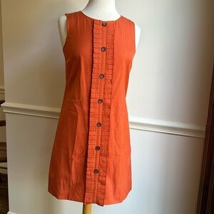 Trina Turk Orange Silk Shift Dress Size 4 EUC